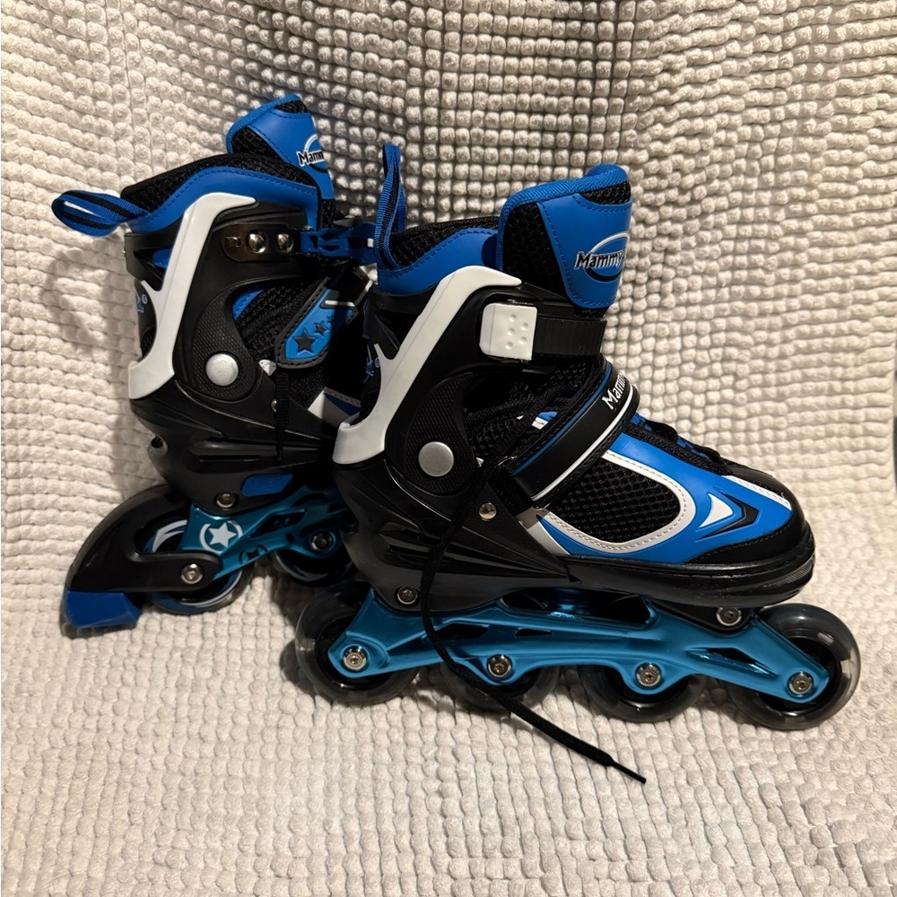 Blue and Black Kids Inline Skates